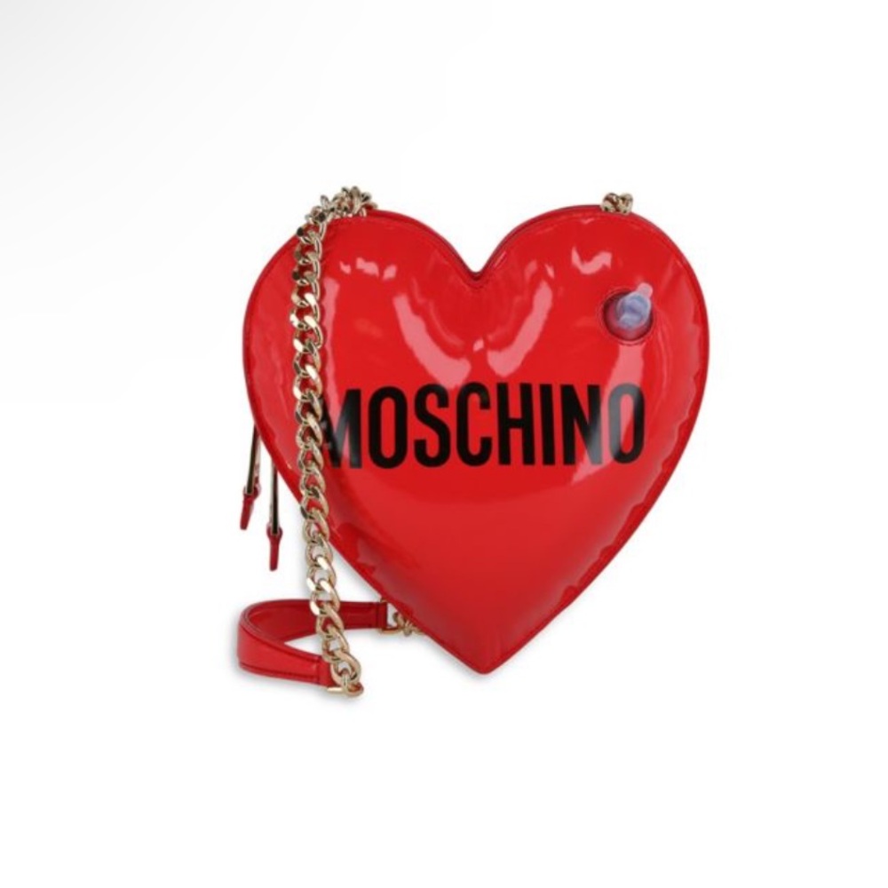 MOSCHINO Heart Shaped Logo Crossbody / Shoulder Bag